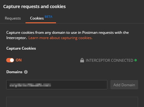 Setting up Postman Interceptor to capture IFS Aurena requests
step 3 -Setup Postman Interceptor Cookies capture